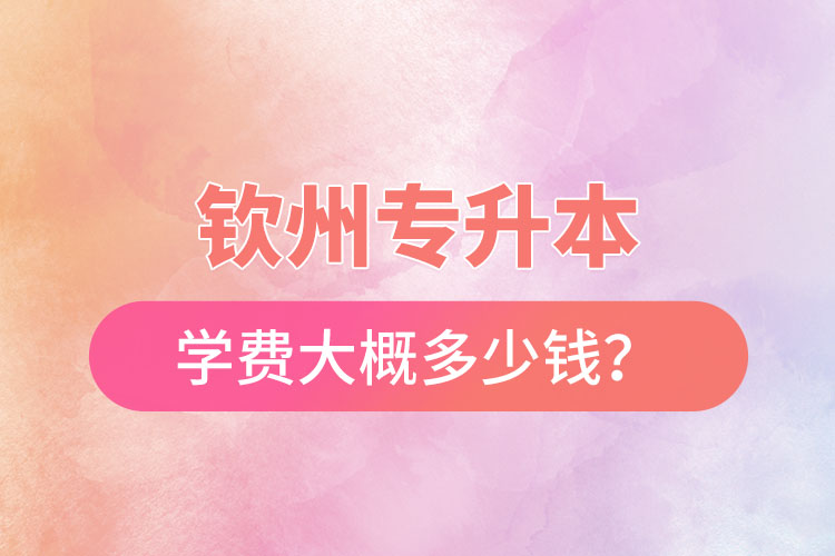 欽州專升本學(xué)費(fèi)大概多少錢？