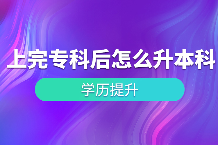 上完專科后怎么升本科？