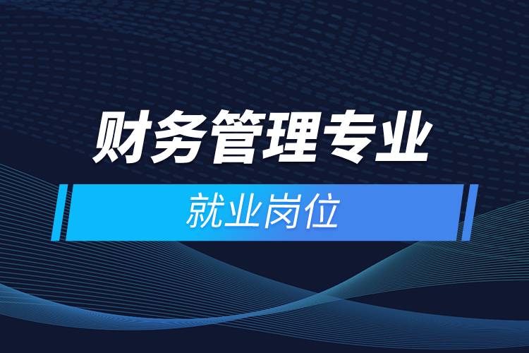 財務(wù)管理專業(yè)的就業(yè)崗位