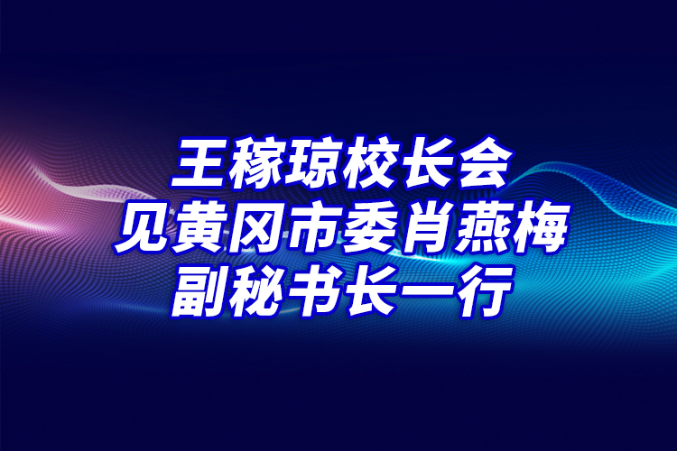 王稼瓊校長會見黃岡市委肖燕梅副秘書長一行