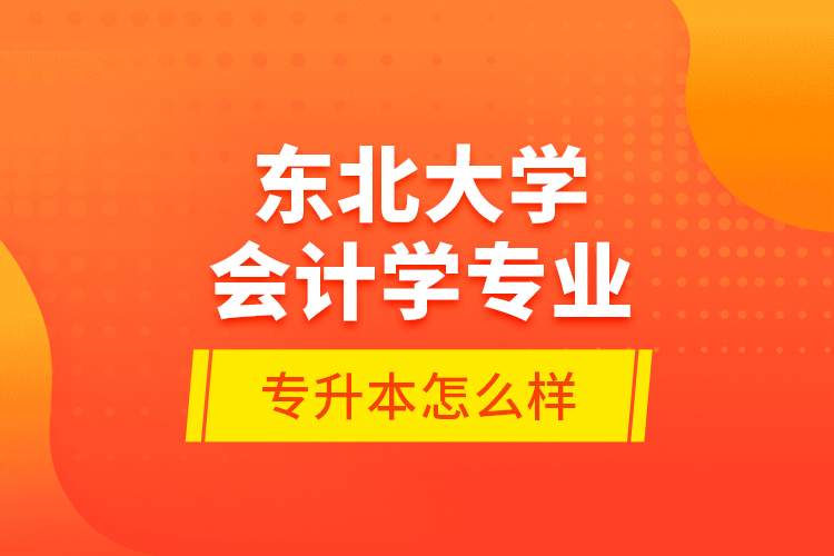 東北大學(xué)會(huì)計(jì)學(xué)專(zhuān)業(yè)專(zhuān)升本怎么樣？