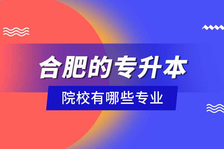 合肥的專升本院校有哪些專業(yè)？